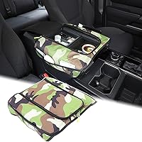 Vista 8 de Funda protectora de cuero para consola central de automóvil compatible con Toyota Tundra/Sequoia 2022-2026, reposabrazos de consola central, funda