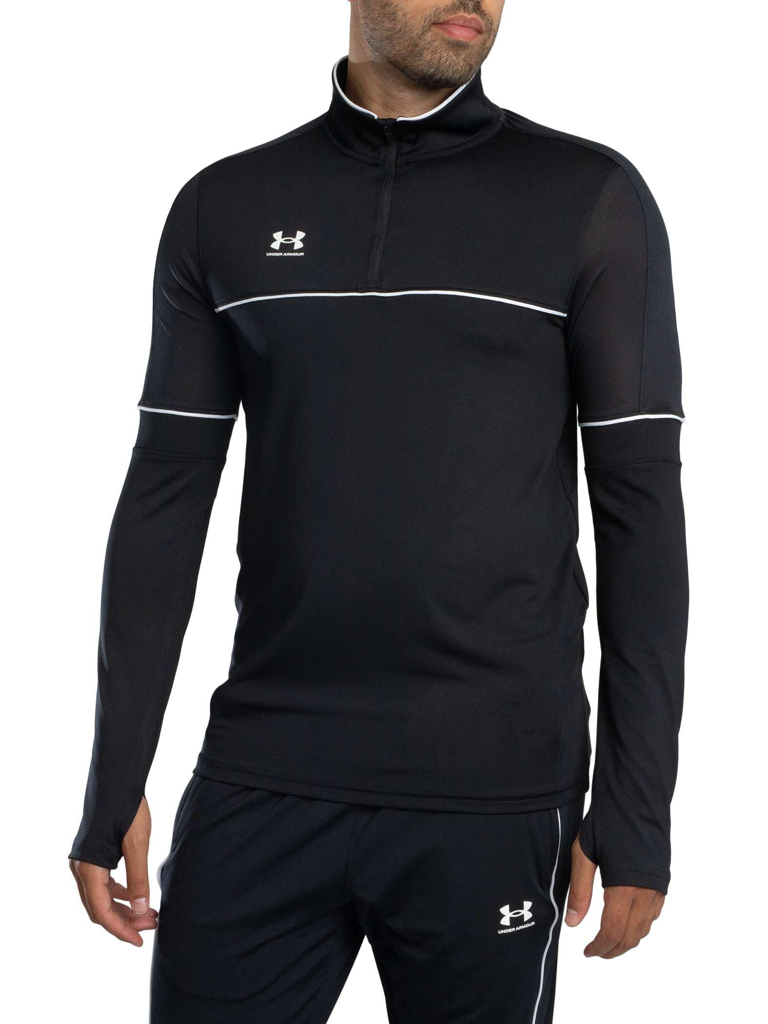 Under Armour Men's Black Challenger Training ¼ Zip / White Xl