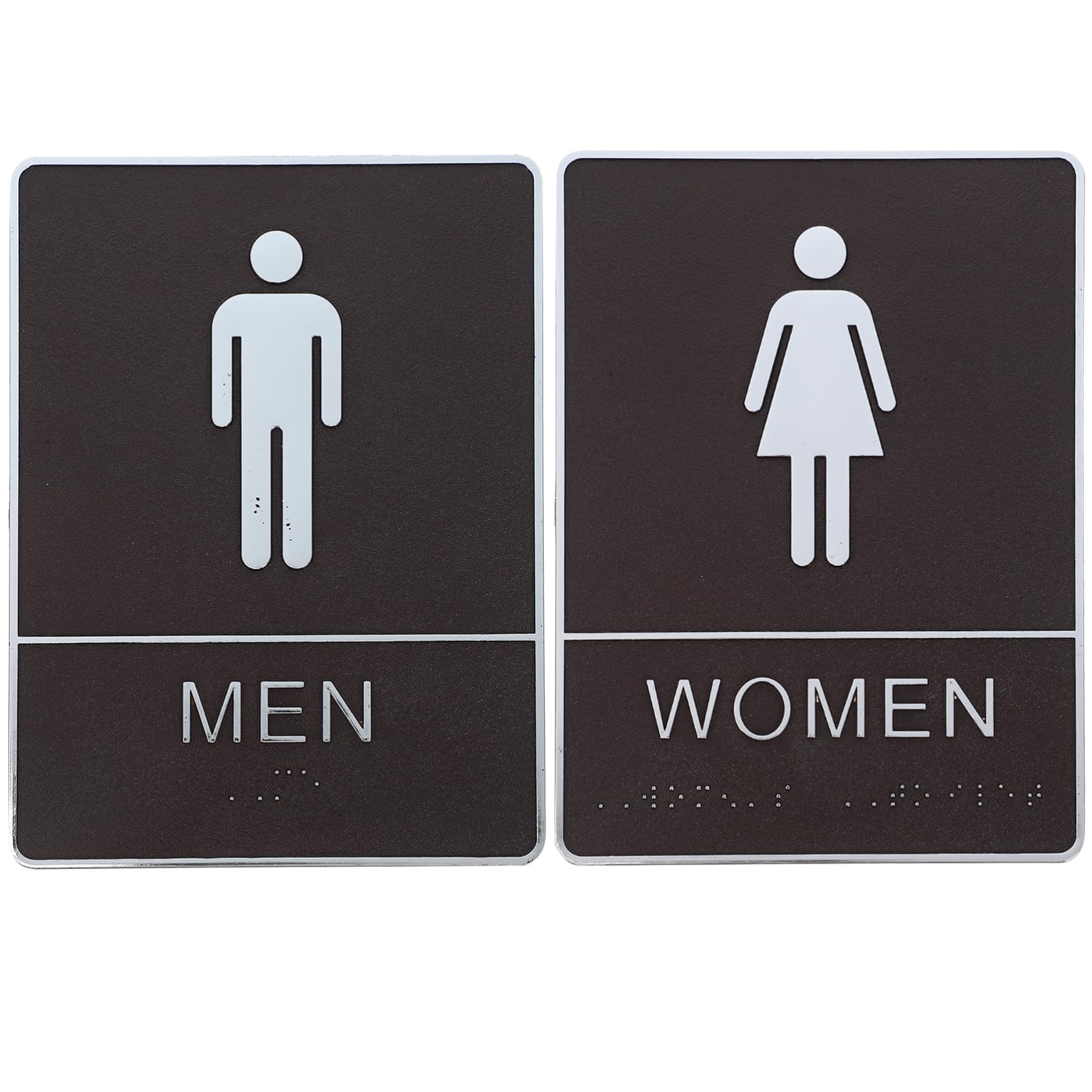 Cabilock Braille Signage Self-adhesive Acrylic Toilet Sign Public Restroom Gender Indicator for Men Women Bathroom Door Washroom Plaque