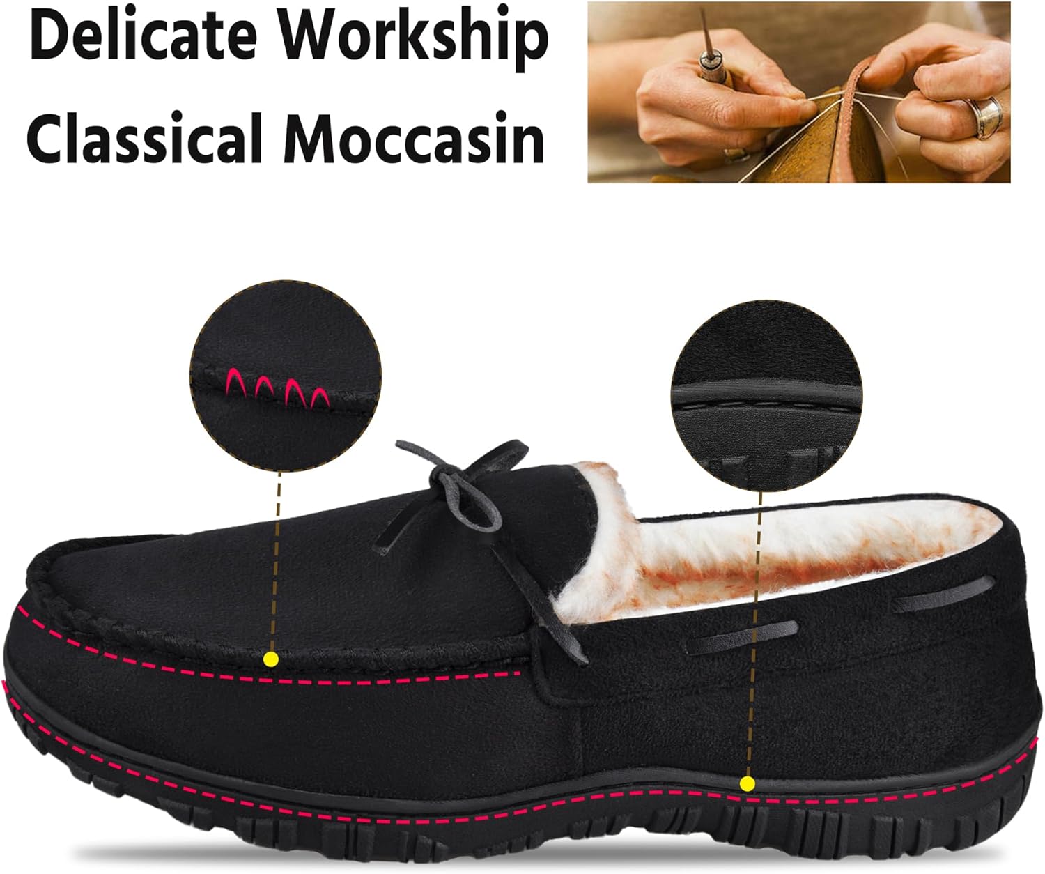 MIXIN Mens Slippers Indoor Outdoor Memory Foam House Shoes Anti-Slip Moccasins Slippers for Men - Image 5