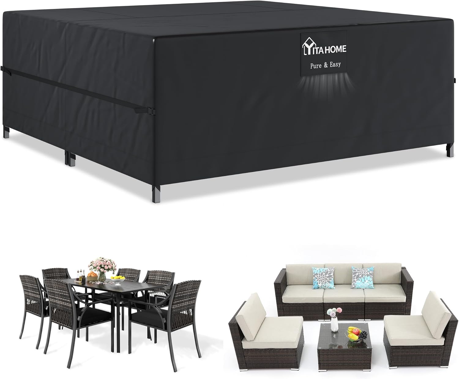 YITAHOME Garden Furniture Covers Waterproof with Air Vent, 250*250*90cm