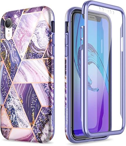 SURITCH Funda para iPhone XR, Protector de pantalla integrado Protección híbrida de cuerpo completo, doble capa de silicona suave a prueba de disponible en Yaxa Peru