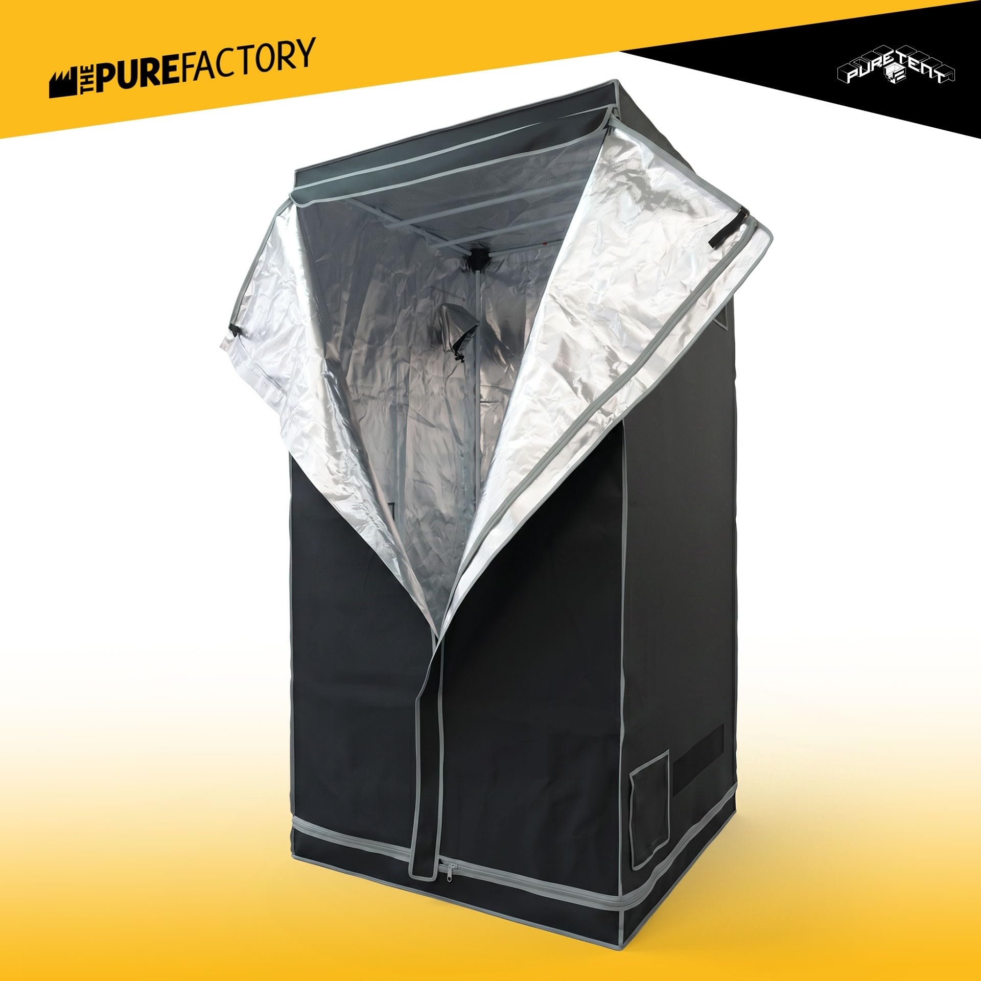 Armario de Cultivo Medio | Pure Tent Vers 2.0 | 80X80X180 cm | Ideal para Cultivo Interior de Plantas | Control de Luz Efectivo | Lona Impermeable | Estructura de Ventilación