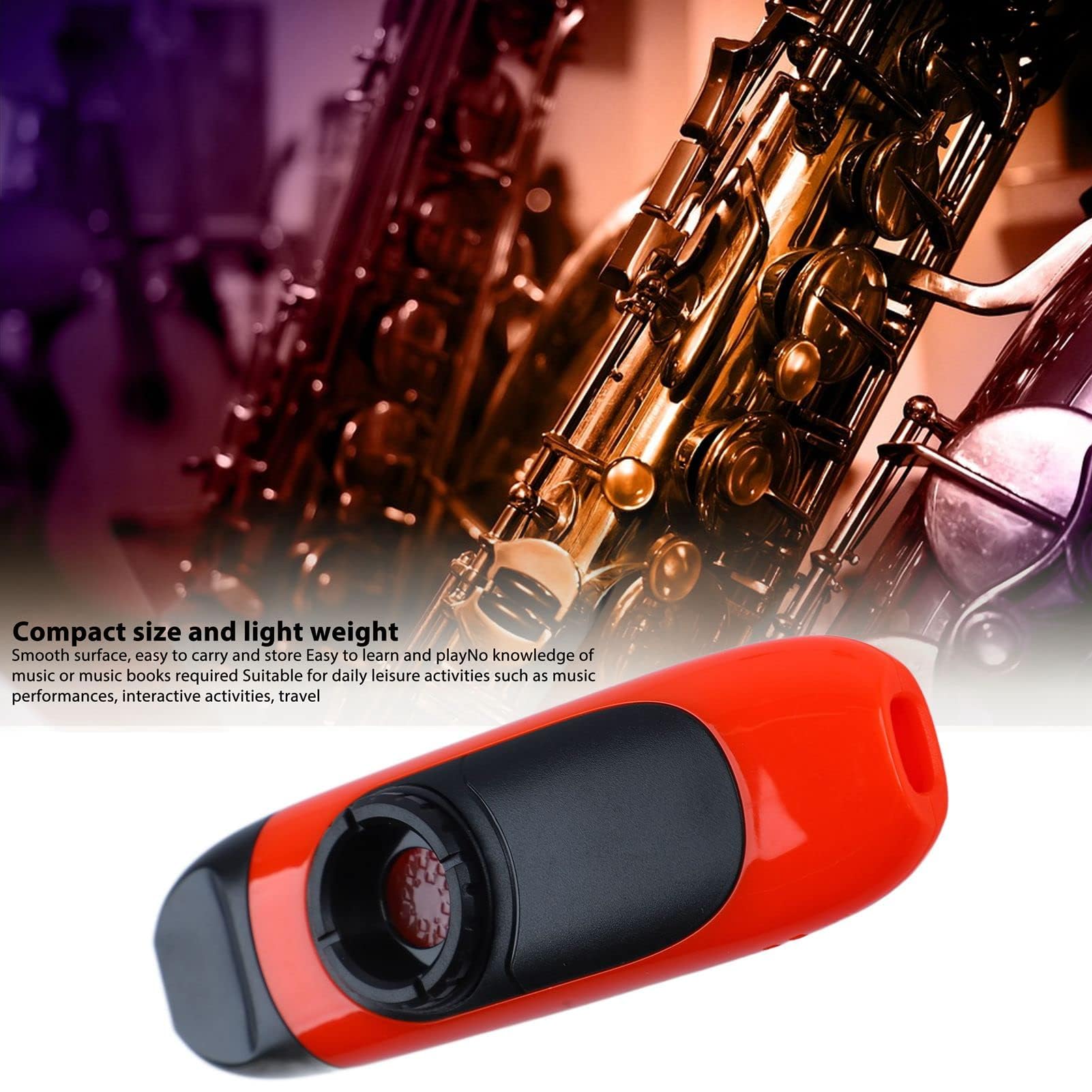 Kazoo Elettrico Professionale da 11 cm, Set Portatile Facile da Usare con Pickup a Membrana e Registratore (Arancia)