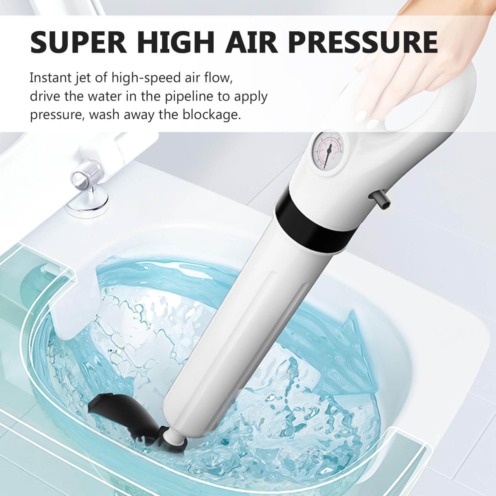 1set Sturatubi Potente per Bagno e Cucina Sifone WC e Scarichi Pratico Kit Bianco per Rimozione Blocchi in Lavandino Vasca e Doccia