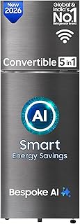 Samsung 467 L, 3 Star, Convertible 5-in-1, Digital Inverter, Frost Free Double Door, Bespoke AI WiFi Refrigerator (RT80H51 Price In India