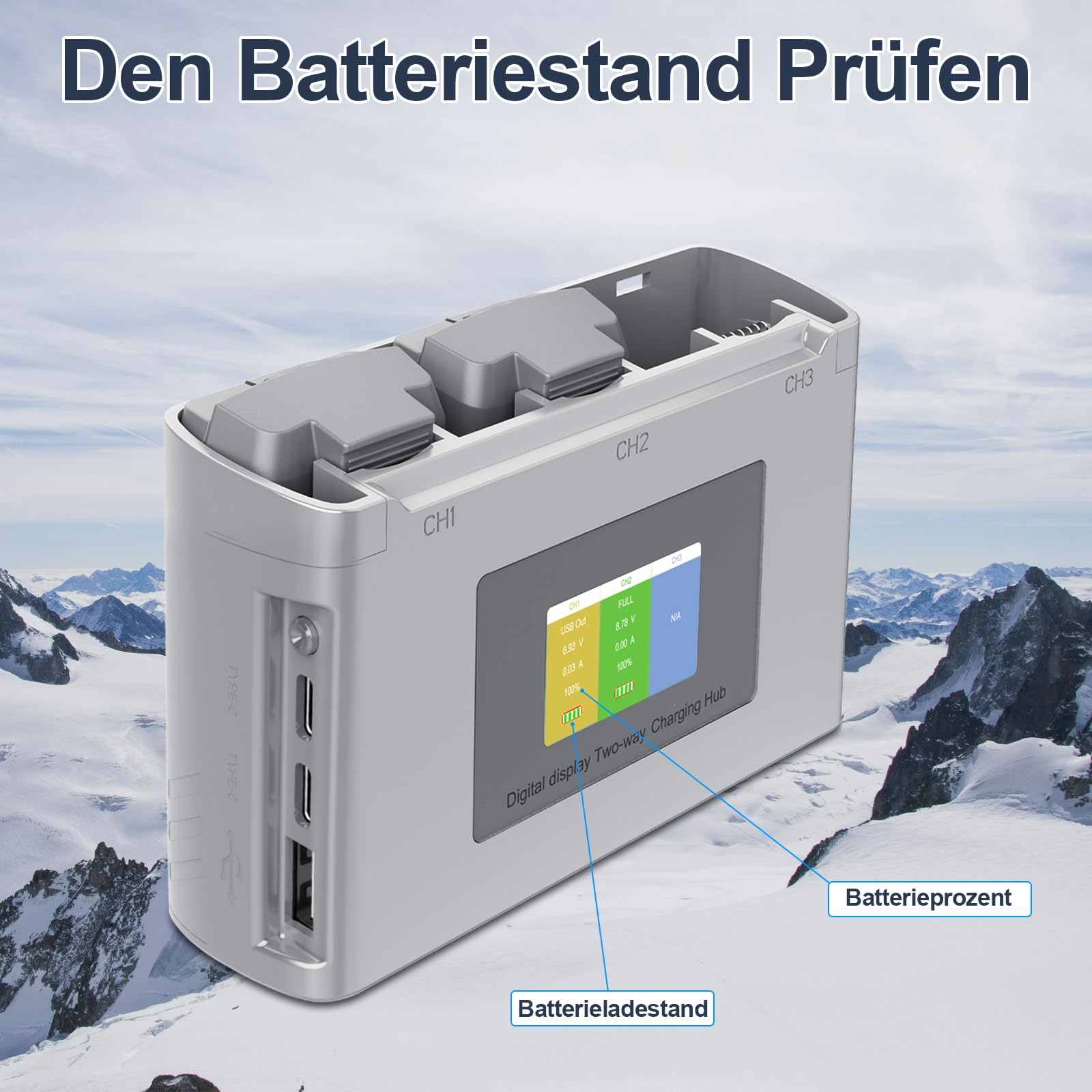 Mini 4K Akku mit Intelligenter LCD Doppelladegerät Ladehalterung, Intelligenter Flug Akku Kompatibel für DJI Mini 2 / SE / 2 SE / 4K