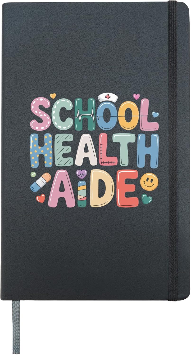 School Health Assistant Crew Appreciation Health Assistant Hardcover Journal, Black
