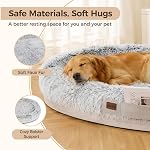 SWITTE Lit pour chien humain pour adulte, 71"x48"x12" Lavable Giant Taille humaine lit pour chien avec oreiller pour les gens Doze off, grand étage amovible avec couverture - Gris clair