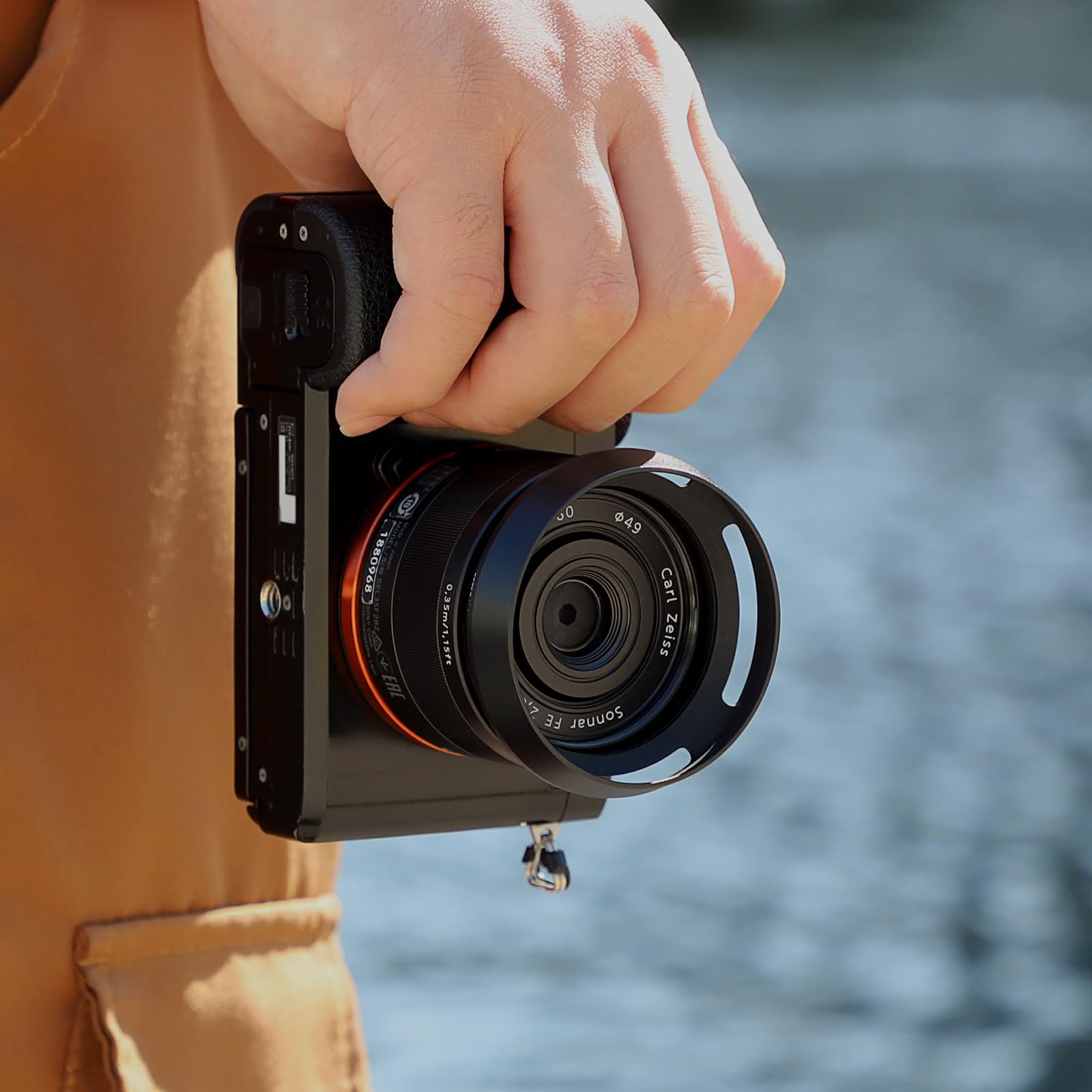 Haoge LH-SE1 - Paraluce rotondo in metallo per fotocamere Sony RX1 RX1R RX1R II rx1m2, Sony FE 35mm f2.8, FE 24 mm f1.8, 55 mm f1.8, T FE 35 mm f/2.8, sostituisce Sony LHP-1