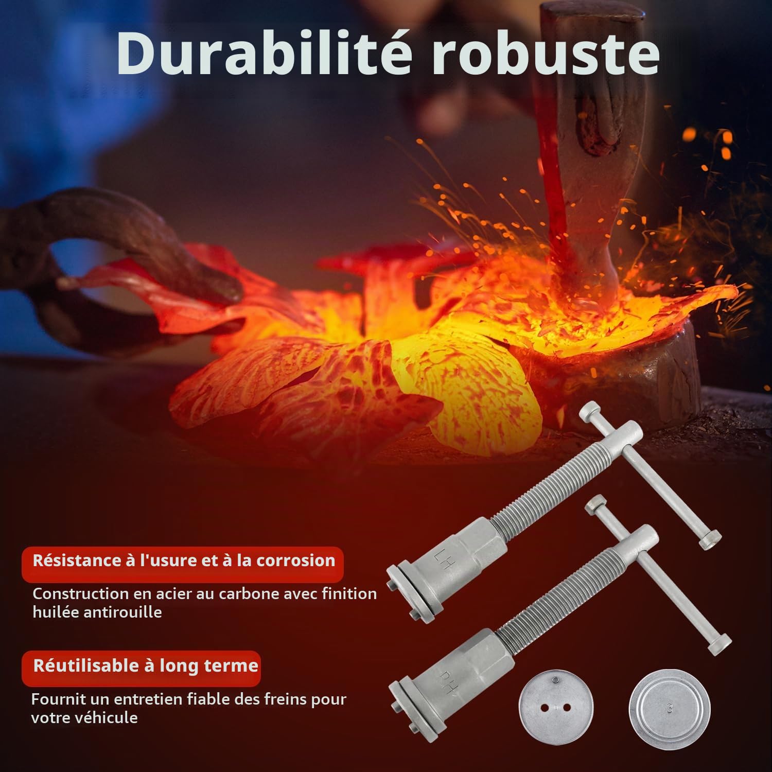 FreeTec 35 pièces Kit d’Outils pour étriers de Frein à Disque, Ensemble Universel de réparation Automobile, pour Le Remplacement des Plaquettes de Frein