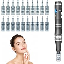 Dr Pen M8 Microneedle Derma Roller Pen for Women Men Skin Home Travel Use with 20 pcs replacement, 0.25mm Microneedling Kit for Skin