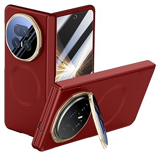 Fitudoos Mobile Phone Case for Honor Magic V5, with Stand and Tempered Glass Screen Protector, with Magnetic Ring, Ultra Thin, Non-Slip, Skin-Friendly Mobile Phone - Amazon product rated Grade A