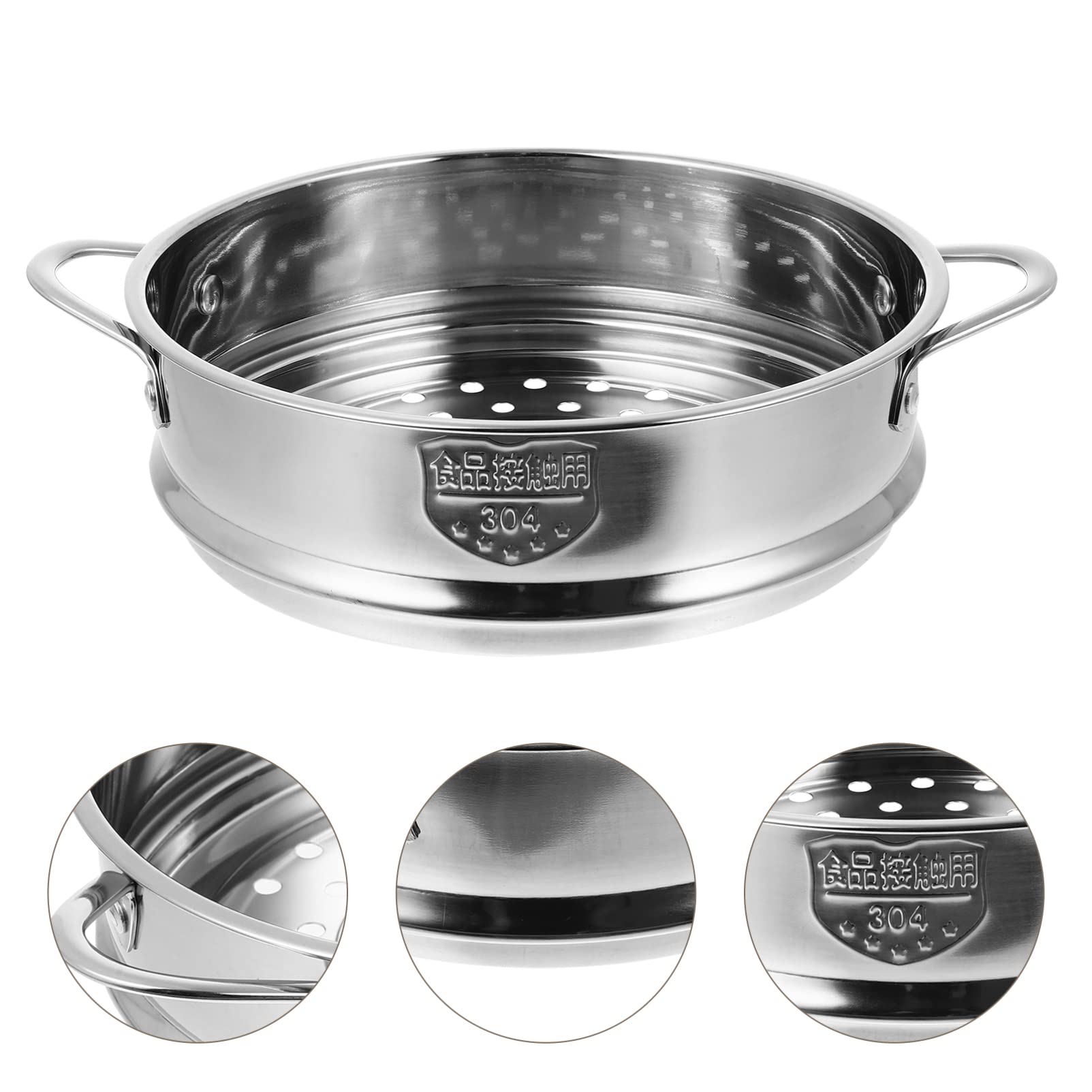 CALLARON Vegetable Utensil Set Stackable Stainless Steel Basket Metal Pot Insert Pan Steaming Cookware for Egg Meat Fish Veggie 18cm Vegetable Utensil Set