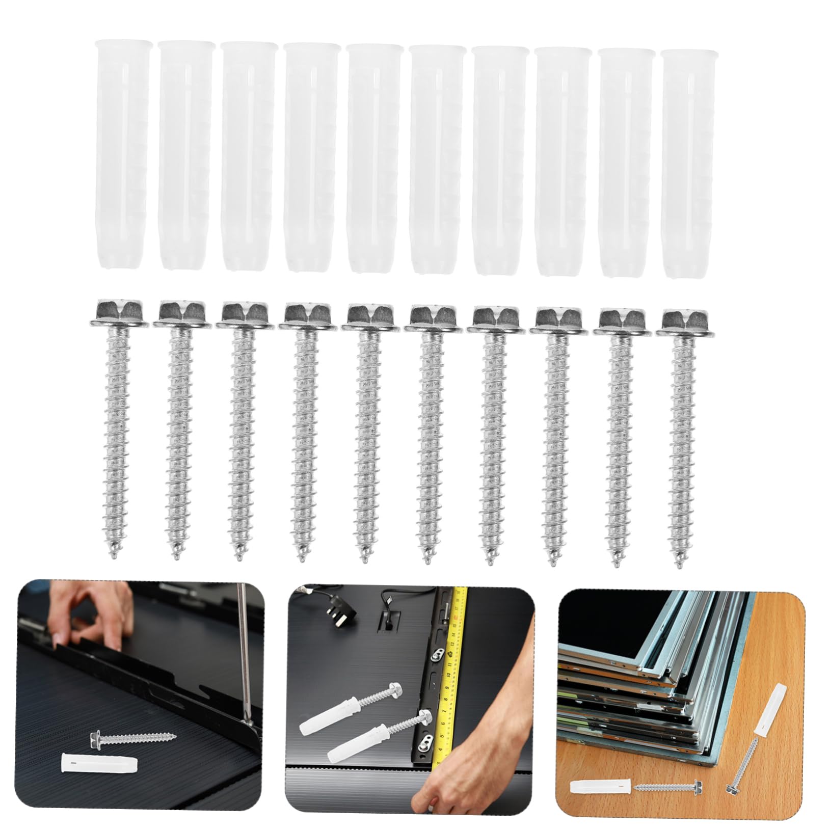 SOLUSTRE 50 Juegos De Accesorios De Montaje De Tv Clavos Para Colgar Fotos Anclajes De Pared De Yeso Tornillos De Hormigón Anclajes De Pared De Alta Resistencia Anclajes De Tornillo