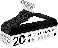 Vista 14 de SONGMICS - Perchas de terciopelo 50 unidades, perchas antideslizantes con muescas para hombros, barra para pantalones, gancho giratorio de 360°