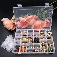 Vista 7 de Clear Plastic Jewelry Box Organizer Storage Container with Adjustable Dividers (36 Grids)