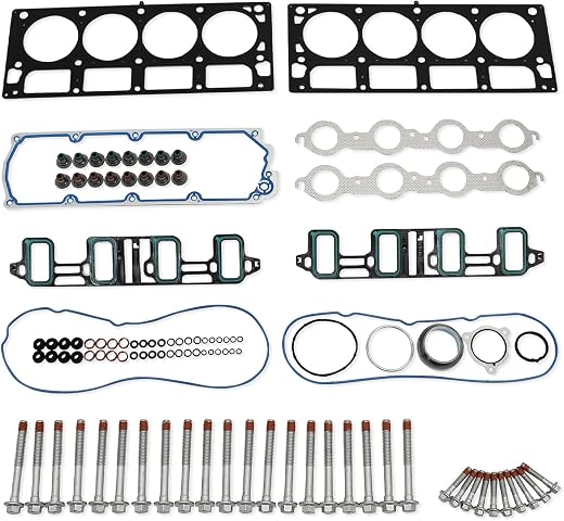 BTSCAR 6.2 Cylinder Head Gasket Kit Fits for Chevrolet, GMC, Cadillac, Hummer 2007-2013, with Cylinder Head Bolts # ES7222...
