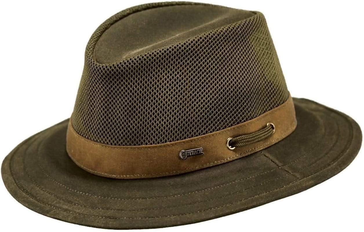 Outback Trading Company Unisex 1470 Willis Mesh Sun-Protective Waterproof Breathable Packable Outdoor Cotton Oilskin Hat