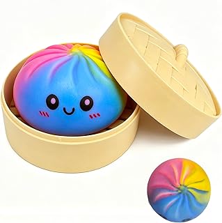 Colorful Dumpling Squishies New Mystery Squishies Dumpling with Box Stress Relief Balls Sensory Toys Desk Squeeze Toys Gift