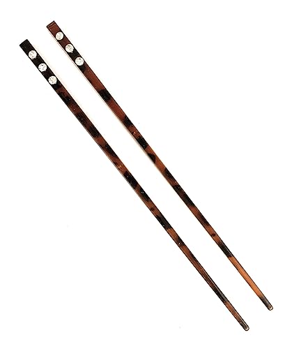 Juego de 2 palos de plástico para cortar el pelo de tortuga marrón, accesorios de 7.5 pulgadas de largo, juego de 2