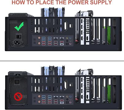 DIY Gaming Computer Case, E-ATX Open Chassis Case Rack for E-ATX/ATX/M-ATX/ITX Motherboards, Widely Body Heat Dissipation Design,Test Bench,Computer Motherboards Test Bench