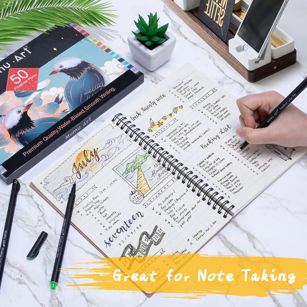 Buy 50 Colors Journal Planner Pens, Colored Pens Fine Point Markers