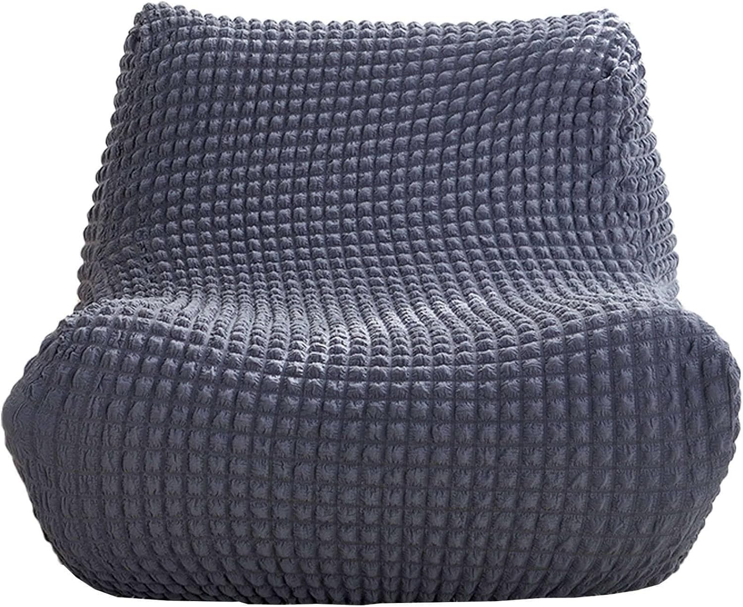Fireside Chair Cover Armless Sofa Cover Lazy Floor Armless Chair Slipcover, Folding Sofa Bed Cover Non-Armrest Furniture Protector Without Armrests for Kids Dog Cat(Dark Grey)