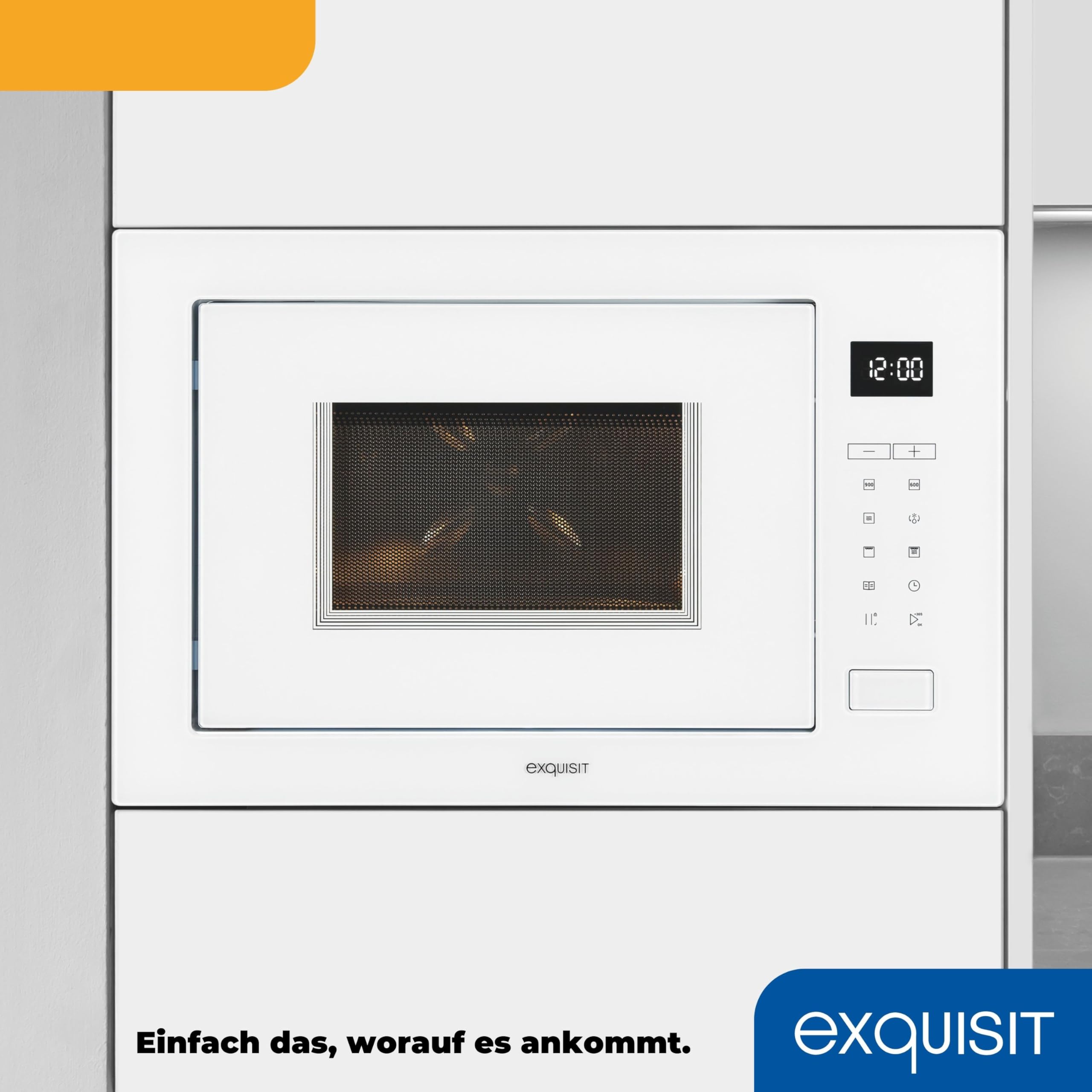Exquisit EMW25-G-020 biały | kuchenka mikrofalowa do zabudowy 60 cm | funkcja grillowania | dotykowy | timer | szybki start