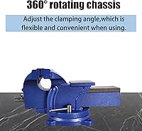 Vista 3 de INTBUYING Tornillo de banco de 8 pulgadas con abrazadera para pieza de trabajo resistente con base de bloqueo giratoria de 360 grados para el hogar