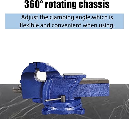 Miniatura 3 de INTBUYING Tornillo de banco de 8 pulgadas con abrazadera para pieza de trabajo resistente con base de bloqueo giratoria de 360 grados para el hogar