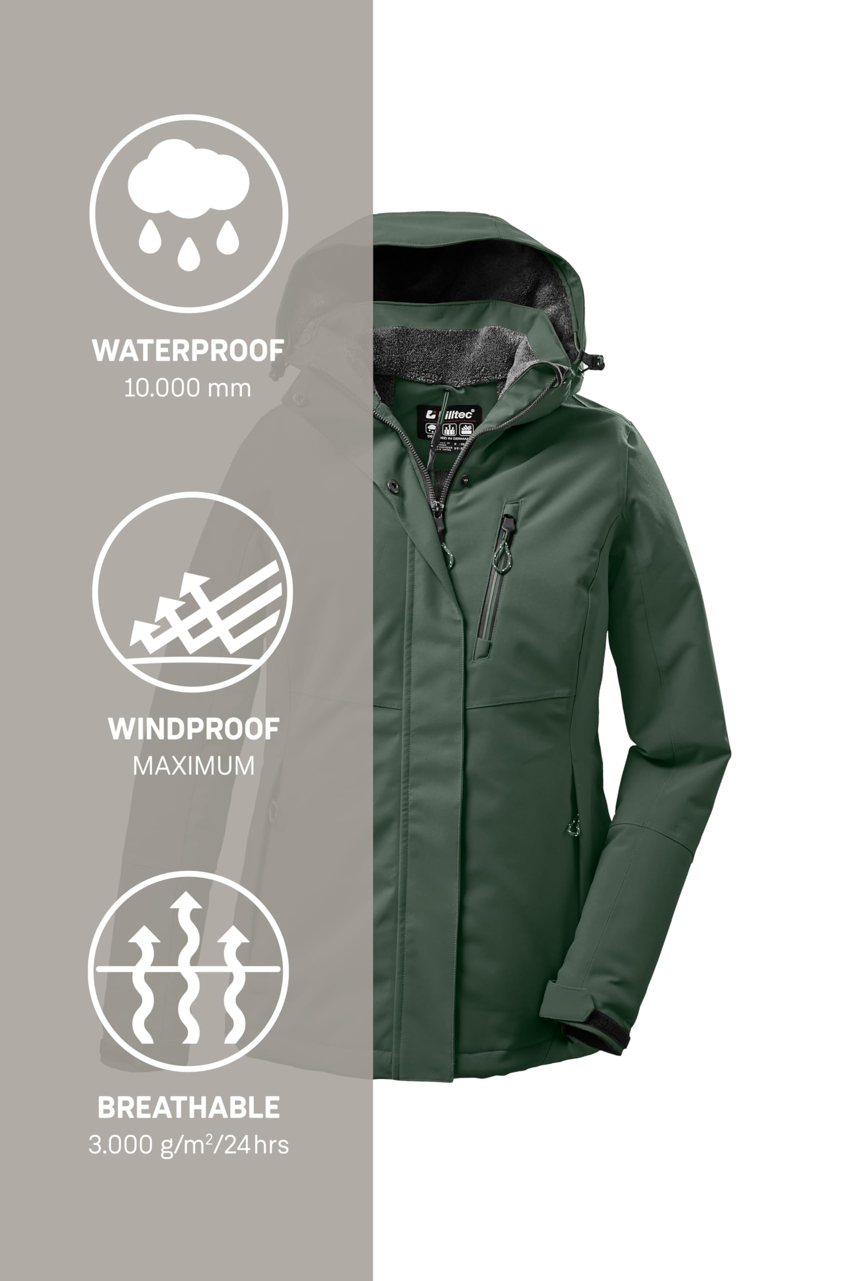 Killtec Kow 170 Kg Wmn Jckt Chaqueta funcional con capucha desmontable Mujer
