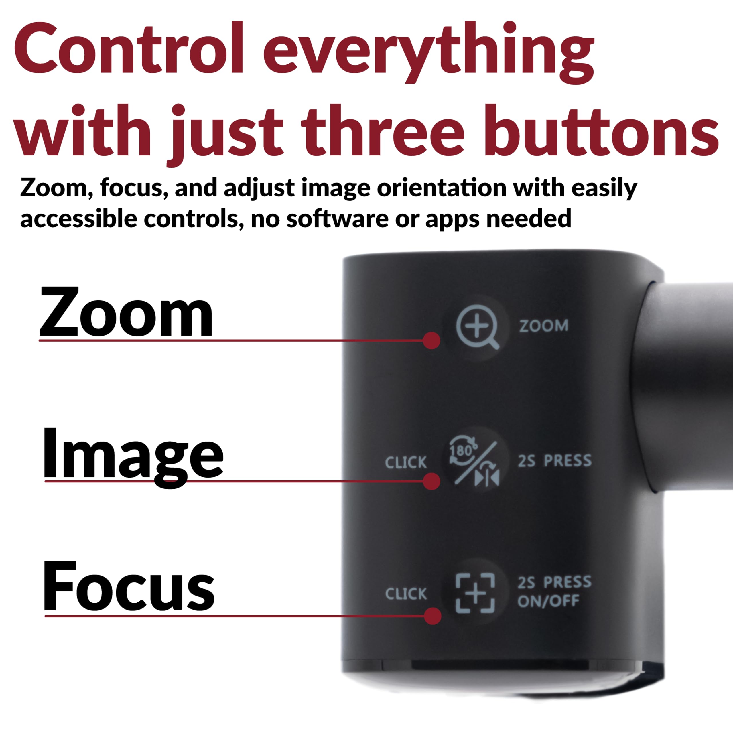 CA Essential Webcam Flex (WC-Flex) – Webcam HD multifunzione con tre posizioni di montaggio, vista centrale per un migliore contatto visivo, visualizzazione tabella per la condivisione desktop e vista