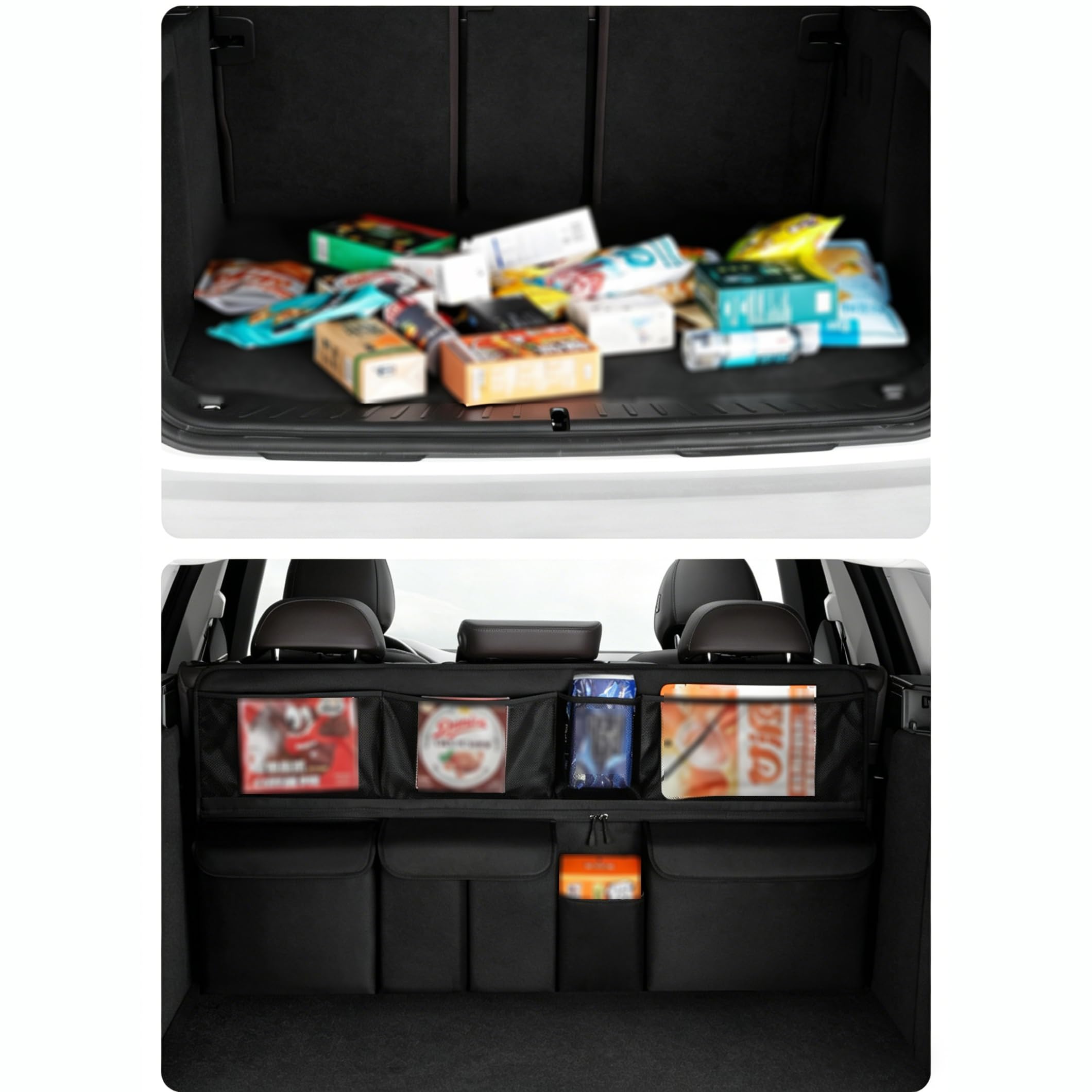 Kofferraum Organizer Auto Rücksitz für Opel Astra H 2004-2009 Astra H | Hängeorganizer Kofferraumtasche | Rücksitztasche Auto Aufbewahrung mit Netztasche | Ordnungssystem,Black