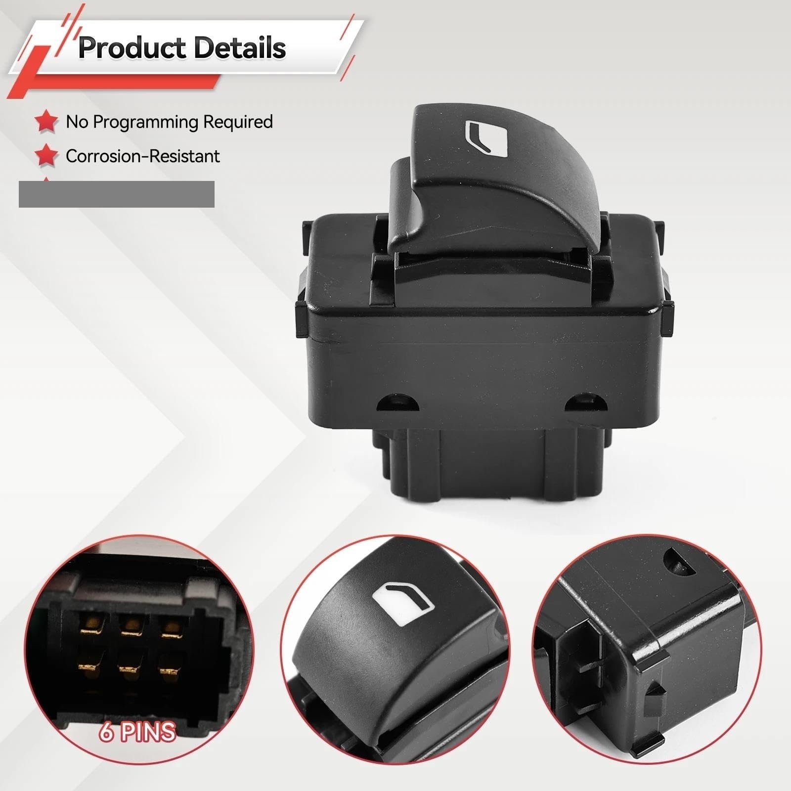 Interruttore Alzacristalli Per Citroen Per C3 Per Picasso 6554.QK 6554QK 6490.E2 6490E2 Pulsante Interruttore Regolatore Alzacristallo Elettrico Anteriore Pulsante Alzacristalli