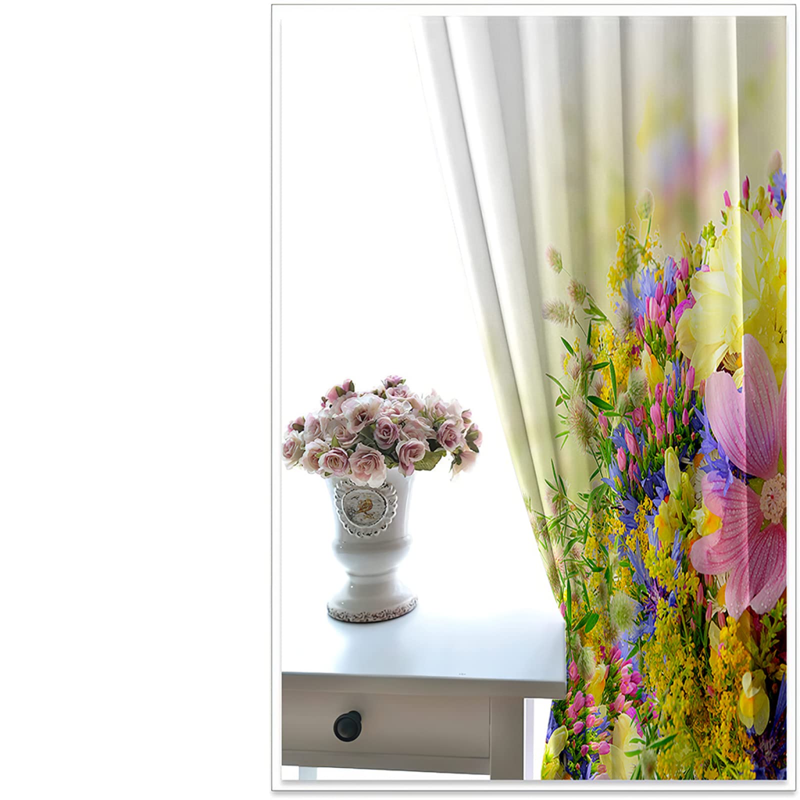 Vorhang Blickdicht Verdunklungsvorhänge Gardienen 2-SetBlume 150x166cm