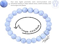 Vista 398 de Amazing Gemstone Pulsera de cristal para mujeres y hombres, pulsera de cristal curativo de protección, pulsera elástica con cuentas de piedras