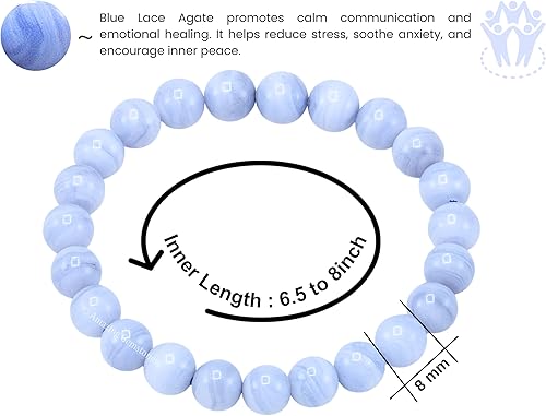 Miniatura 398 de Amazing Gemstone Pulsera de cristal para mujeres y hombres, pulsera de cristal curativo de protección, pulsera elástica con cuentas de piedras