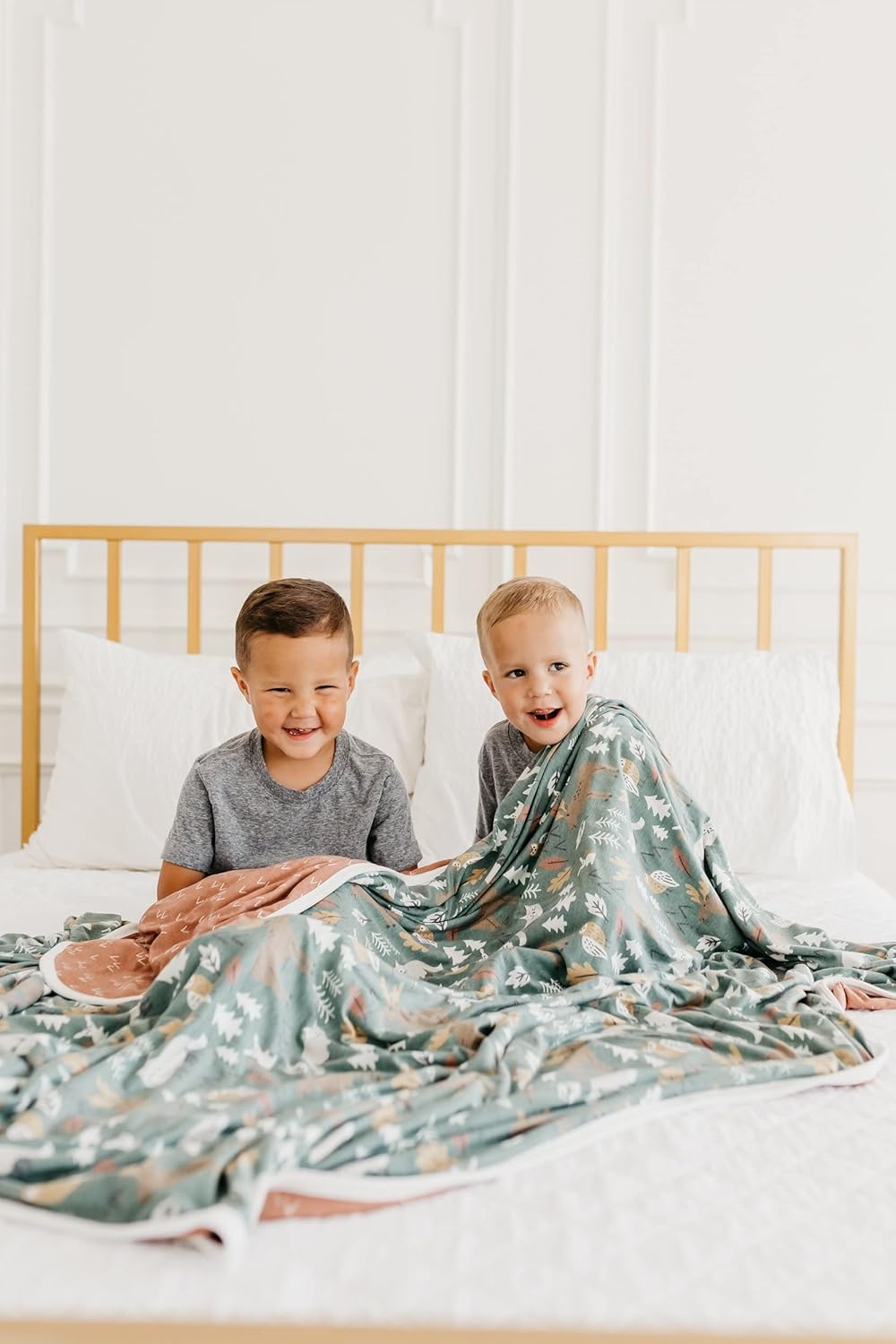 Copper Pearl Atwood Jumbo 3-Layer Baby Blanket: Soft Quilts for Boys & Girls | Breathable, Cozy Toddler Blanket | Newborn Quilt | 46x46 Premium Polyester/Rayon
