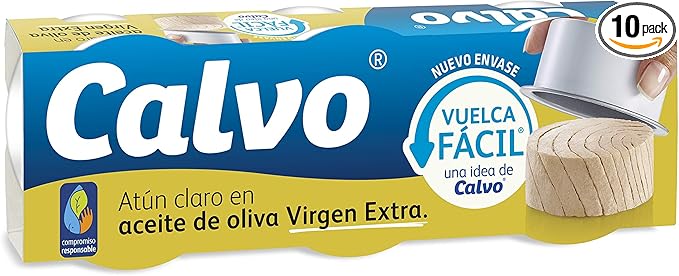 10 packs de 3 latas de atún Calvo en AOVE