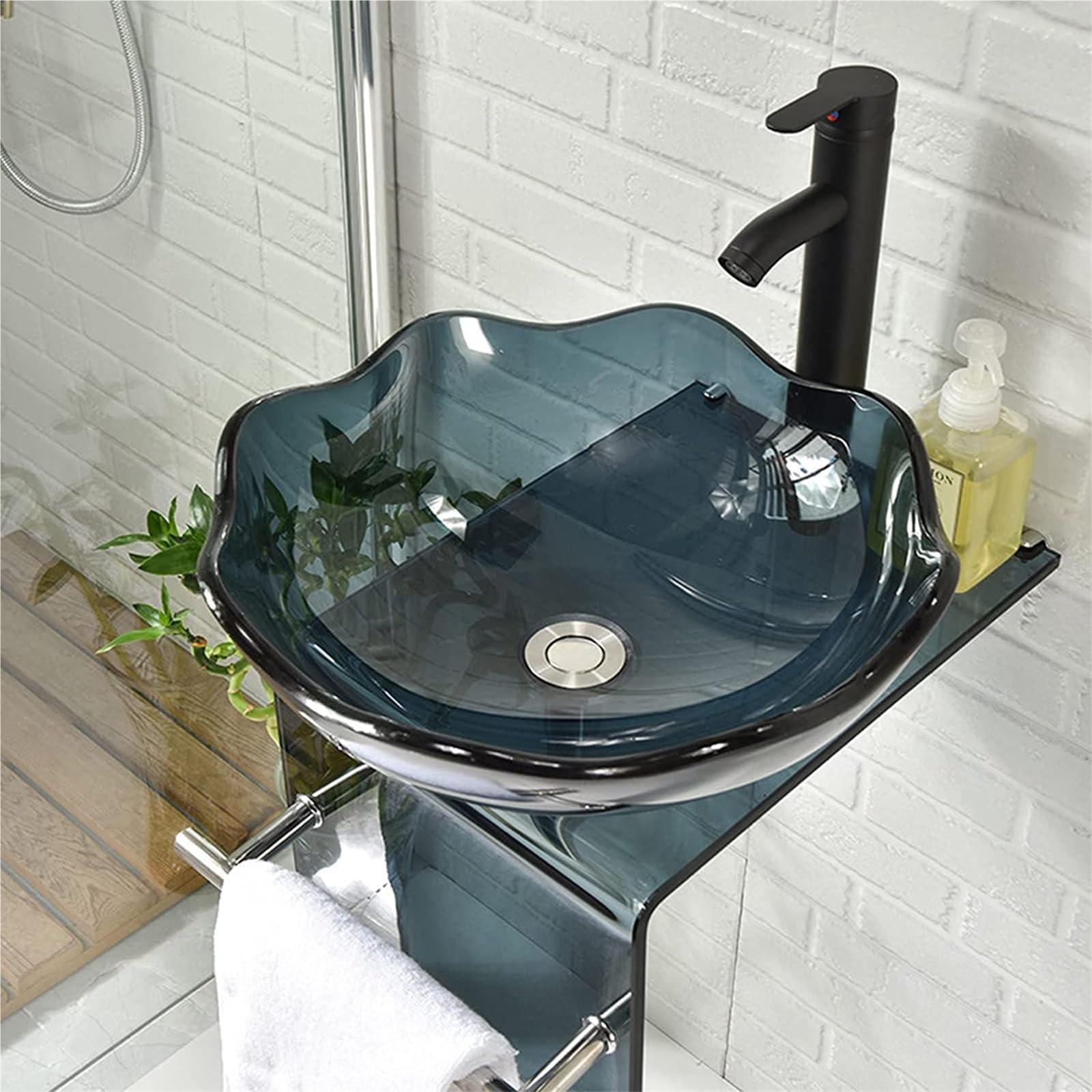 Umywalka Łazienkowa Nablatowa Ceramiczna Umywalka Łazienkowa Umywalka Nablatowa Ze Szkła Hartowanego, Umywalka Kolumnowa Nablatowa Simplicity Do Małego Mieszkania, Umywal,Round-S