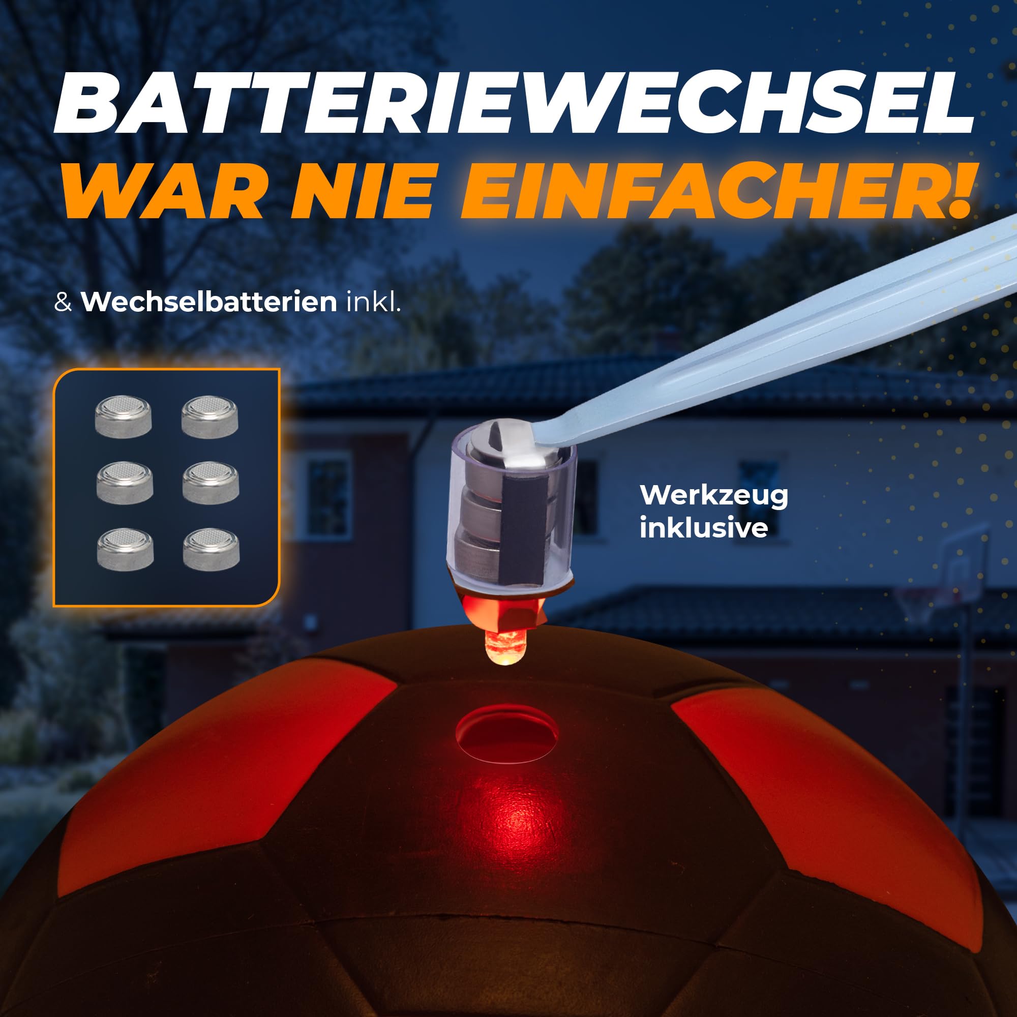 NIGHTMATCH Offizielle Größe 5 Wasserbeständig LED Leuchtfußball - Leuchtender Fußball für Nachtspiele, Kinder, Erwachsene - Komplettset mit Pumpe & Extra Batterien