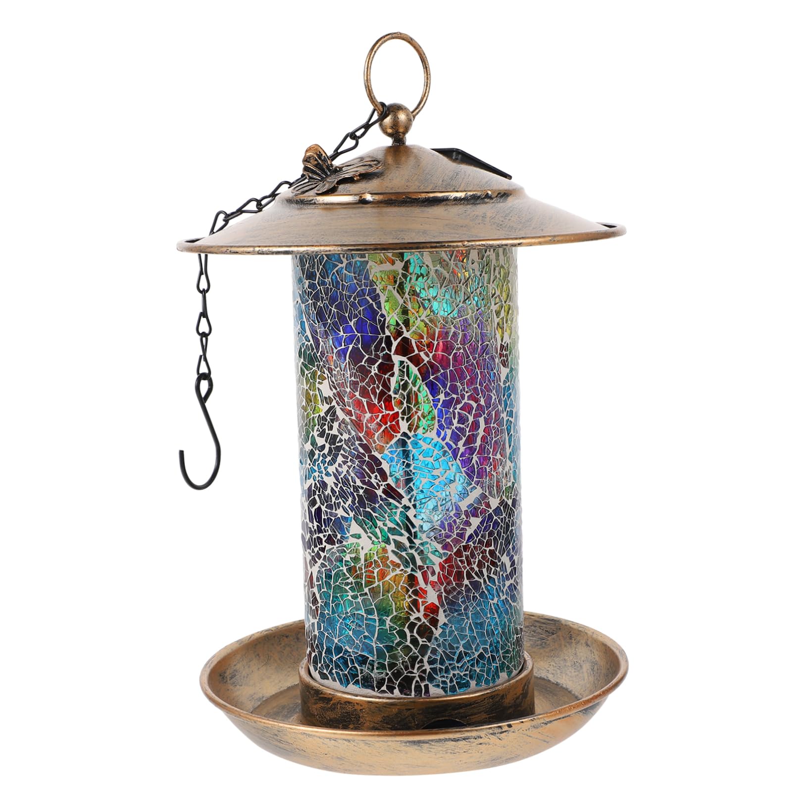 Toddmomy 1pezzi Mangiatoia Solare Led Per Uccellini Mangiatoia Luce Da Appendere All Albero Porta- Resistente All Acqua Per