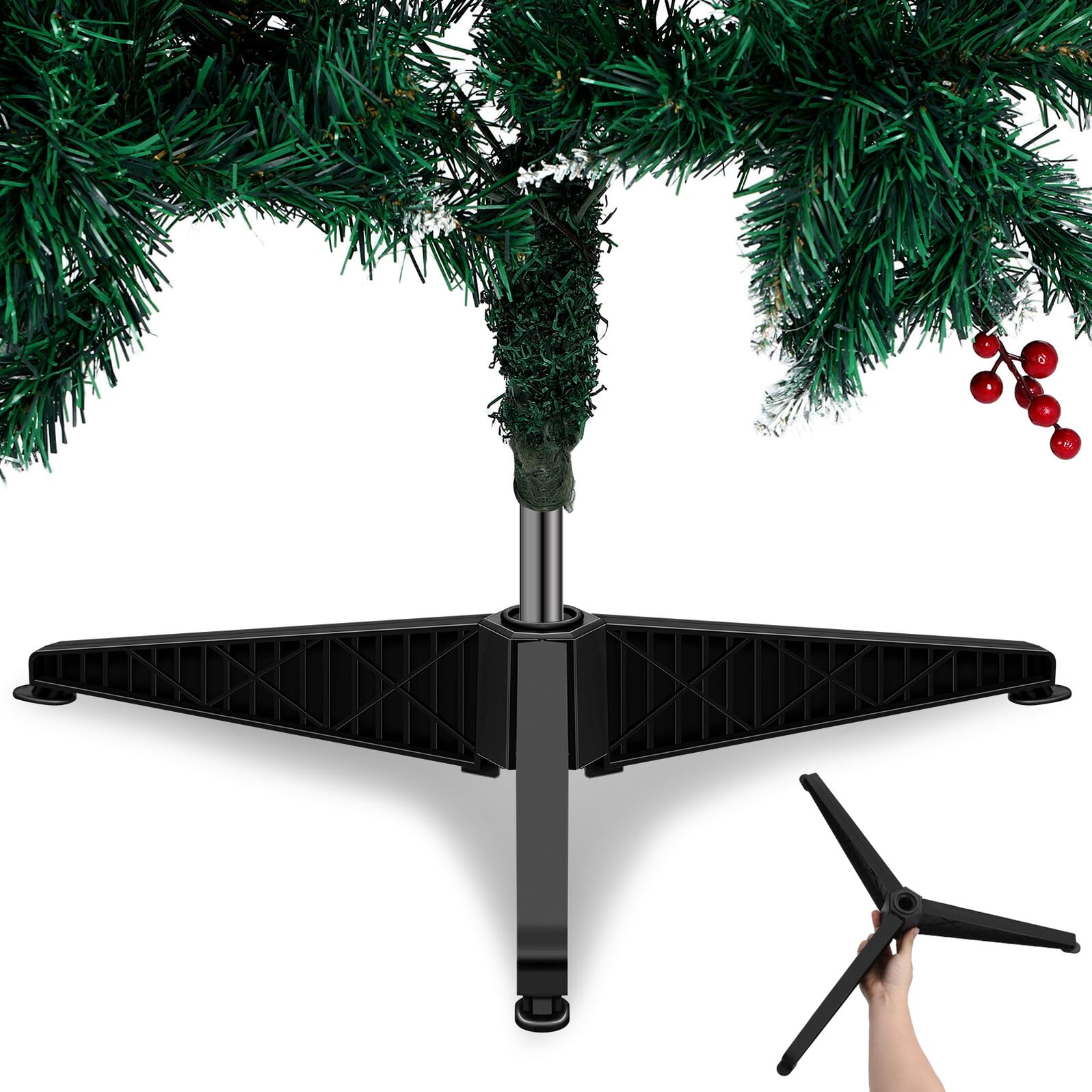 Soporte para árbol de navidad artificial resistente de diseño compacto