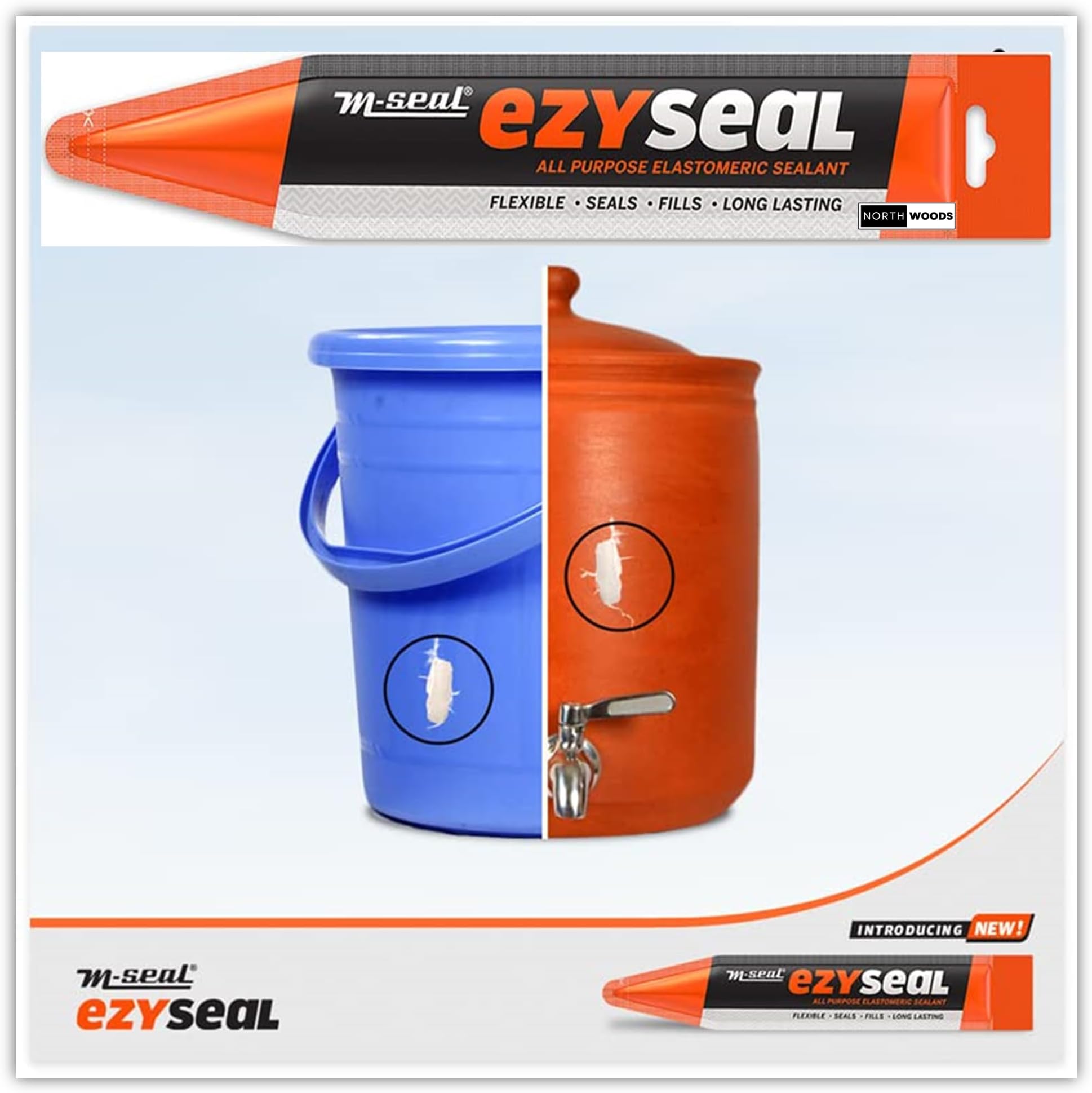 Pidilite M-Seal Ezyseal,85gms fast curing epoxy compound Elastomeric Sealant for Waterproofing and Repairing