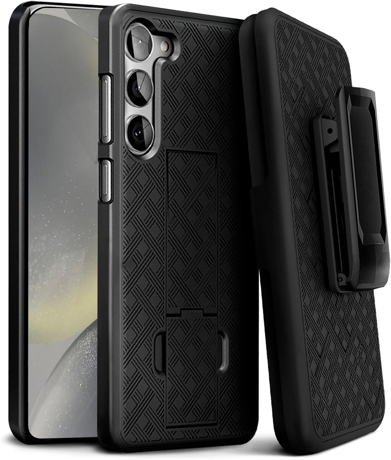 MOTIVE Designed for Samsung Galaxy s24 Case with Belt Clip, Drop Tested, Military Grade Protection, s24 Holster Case with Stand 6.1” Slim Shockproof |