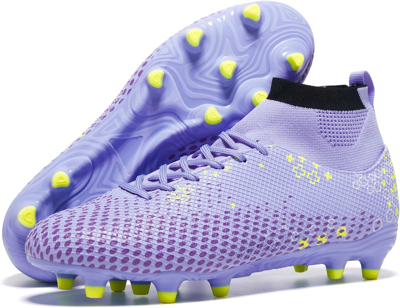 Men's High Tops Soccer Cleats Lace Up Women Lightweight Professional Fooball Boots Athletic Rugby Shoes for Training Sneaker