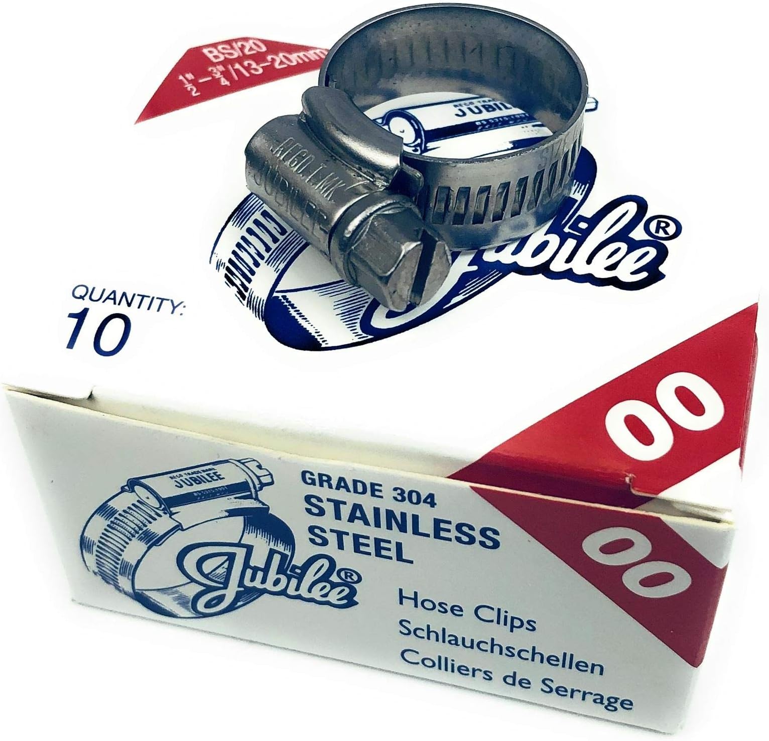 Jubilee® Stainless Steel SS304 Hose Clamp13-20mm x10