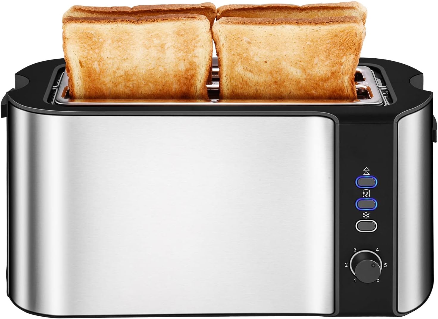 NEWSEE Toaster, Long Slot 4Slice Stainless Steel Toaster, Heating Rack