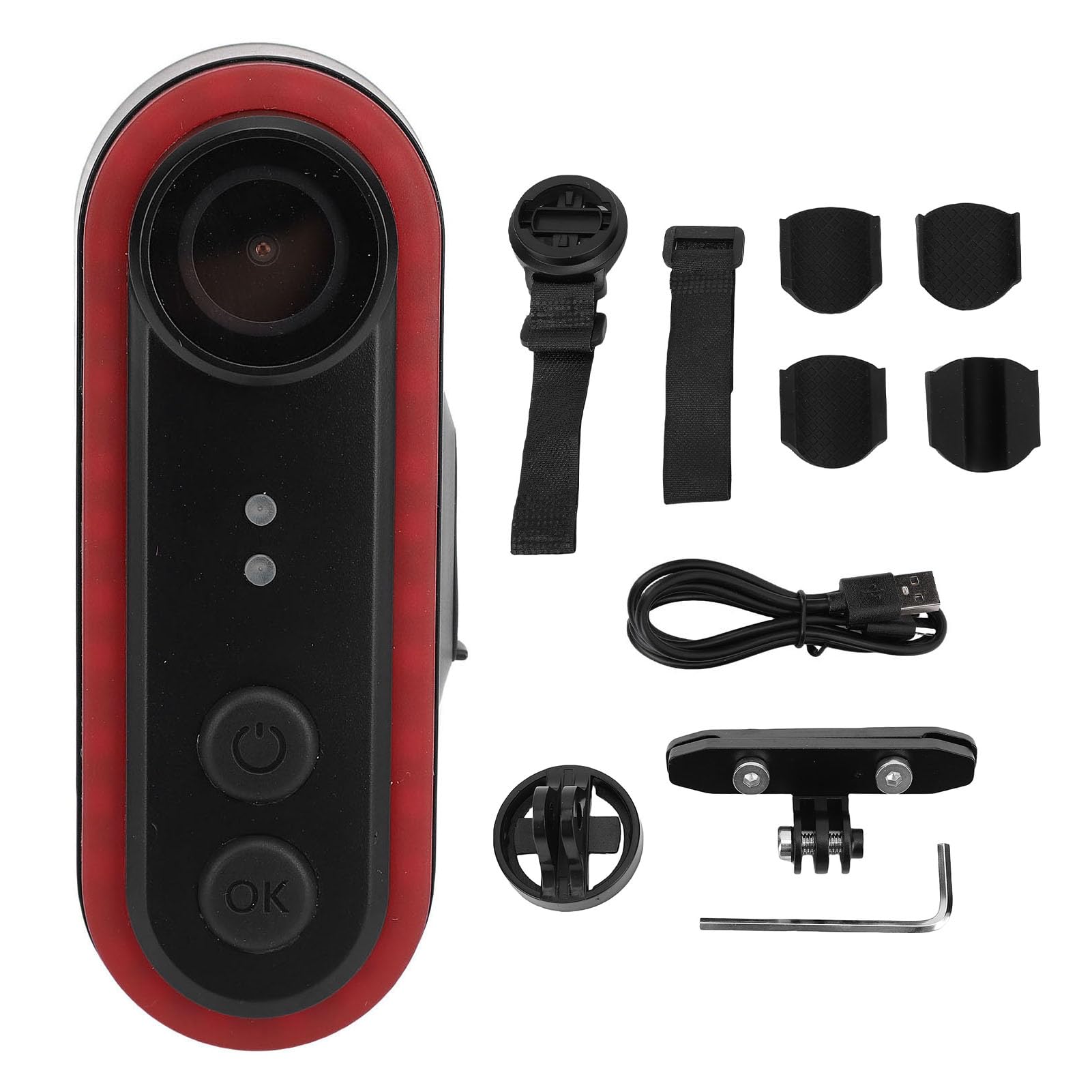 Kamera Rowerowa z Ogonem światła 1080p HD Dash Cam, 150 ° Widok Sportowa Kamera Akcji, Kamera Wideo do Jazdy na Rowerze Sporty na świeżym Powietrzu (32GB)